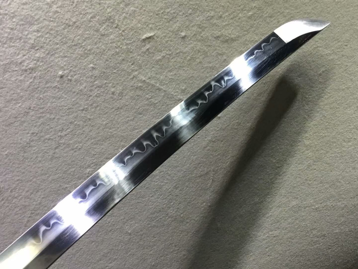 Katana,Handmade,High carbon steel burn blade,Brass,Full tang,D - Chinese sword shop