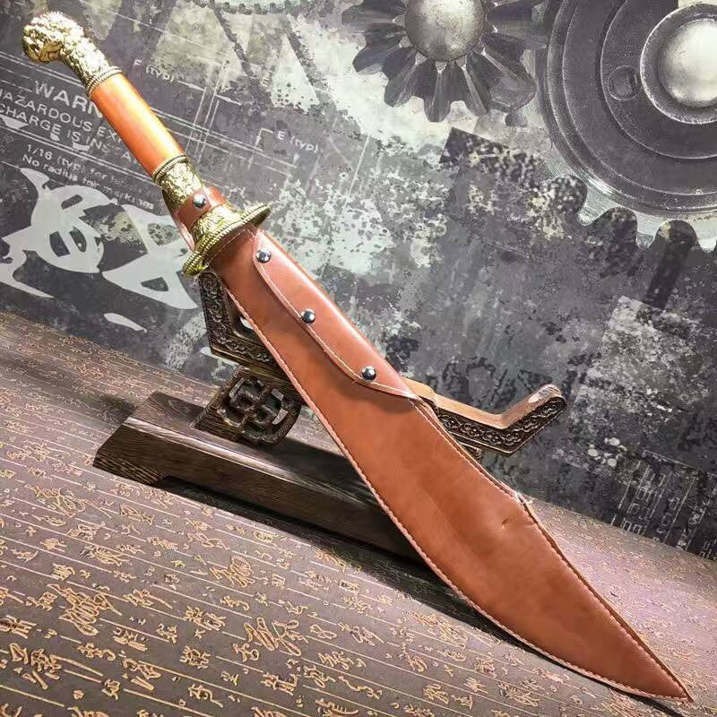 Chinese sword,da kan dao,High carbon steel blade,Pu leather scabbard,Alloy fitting - Chinese sword shop