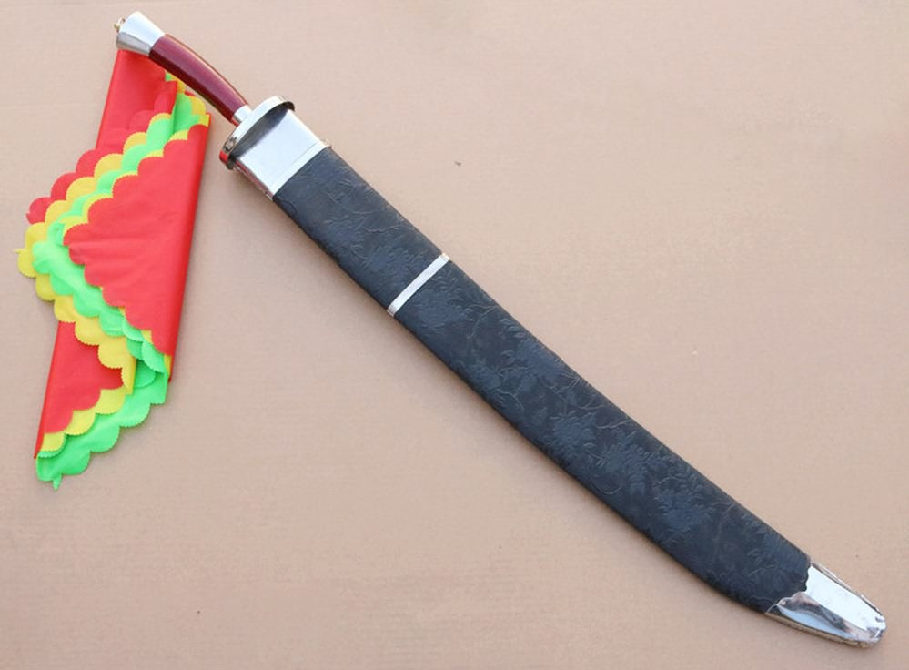 Martial arts single knife,Spring steel blade,Leather - Chinese sword shop