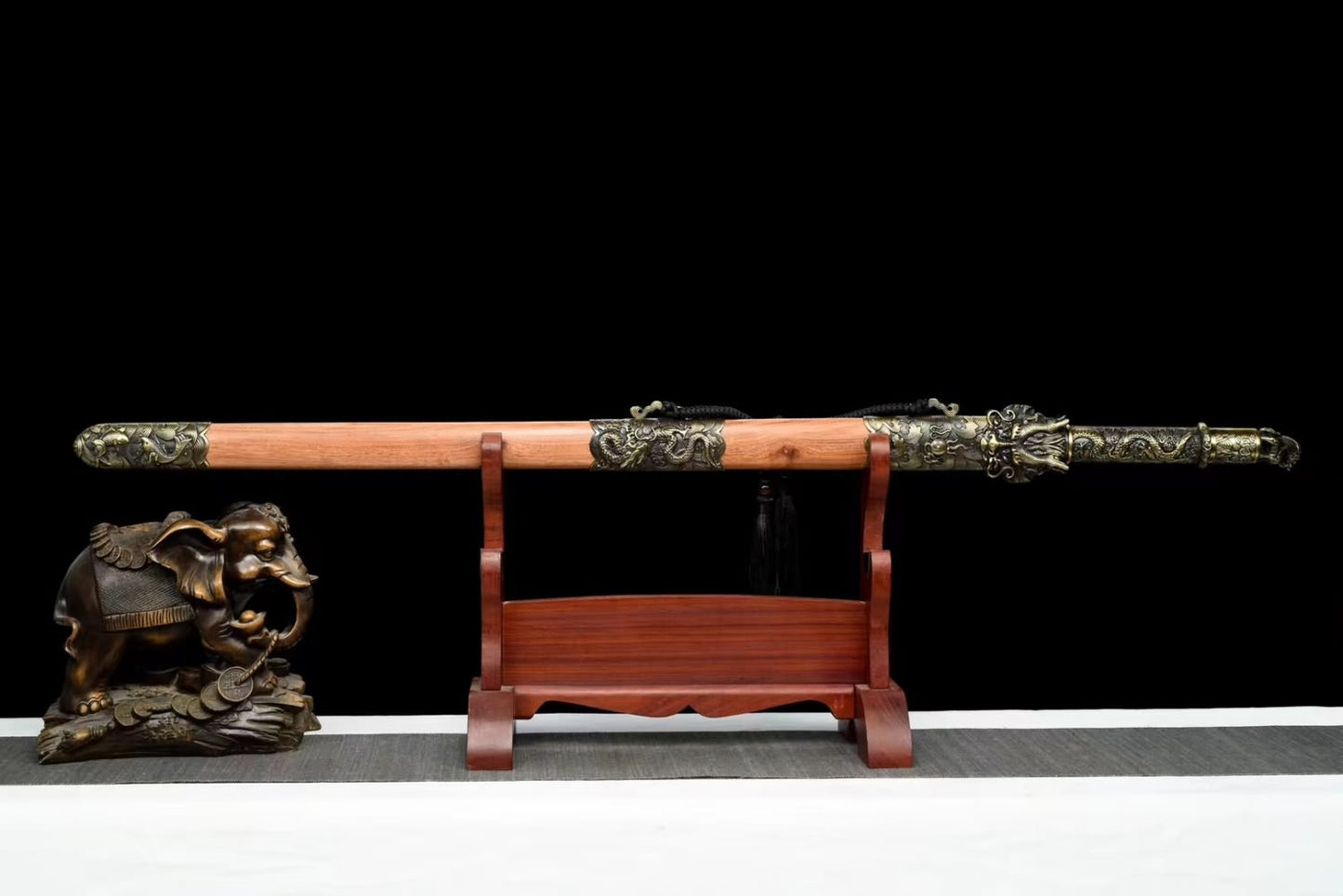 Dragon King jian Swords Real Forged Damascus Steel Blades,Alloy Fittings,Rosewood Scabbard,LOONGSWORD