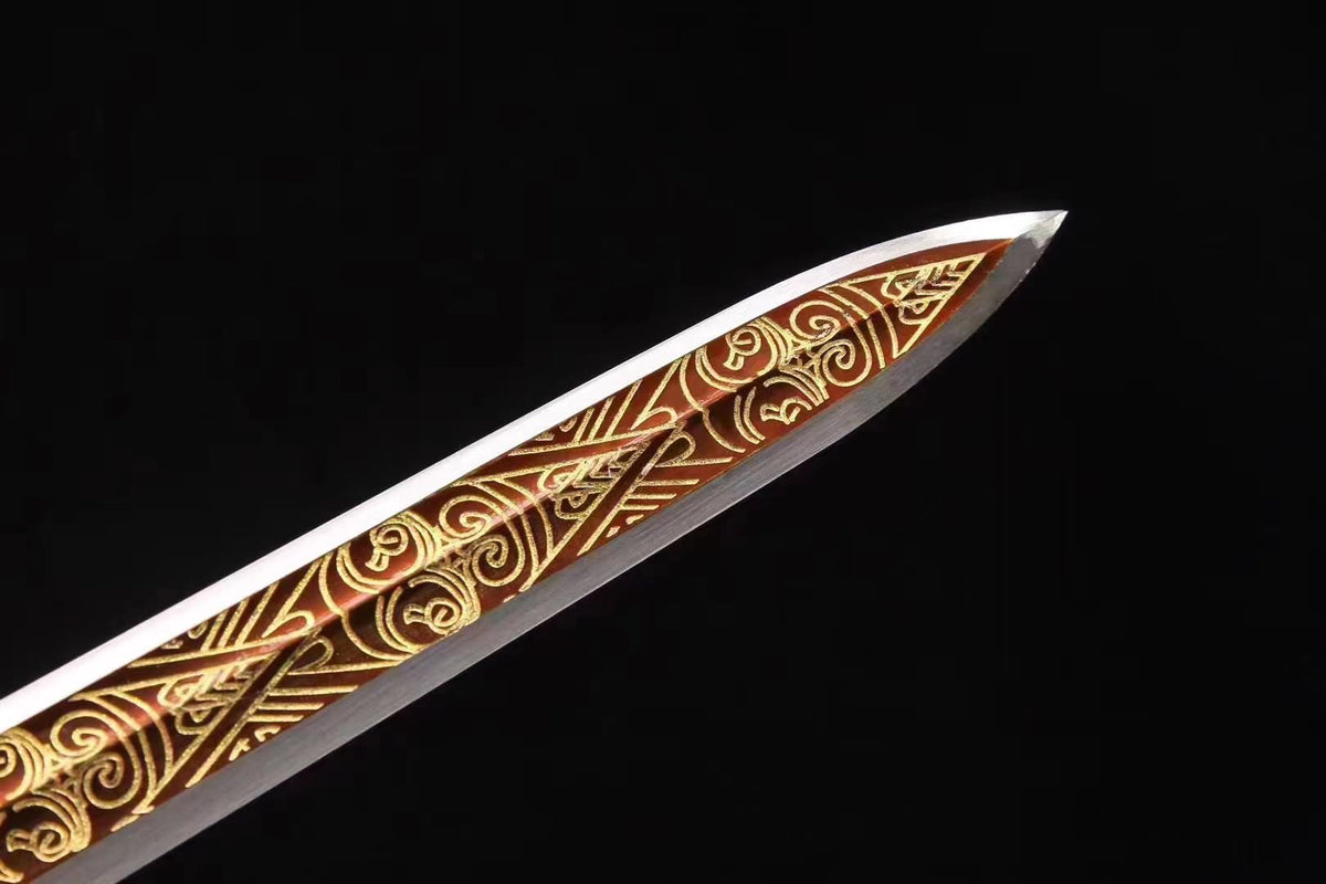 Qin sword High Carbon Steel etch Blade Alloy fittings chinese sword