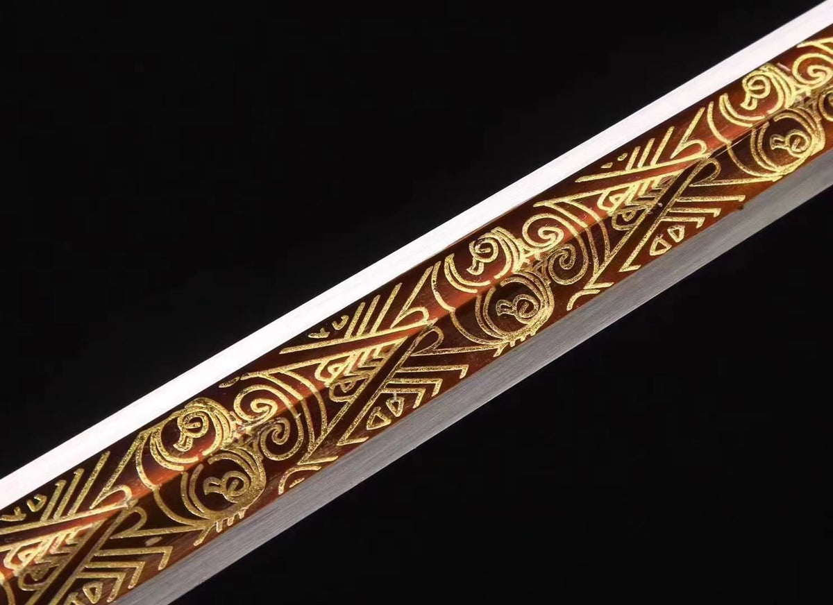 Qin sword High Carbon Steel etch Blade Alloy fittings chinese sword