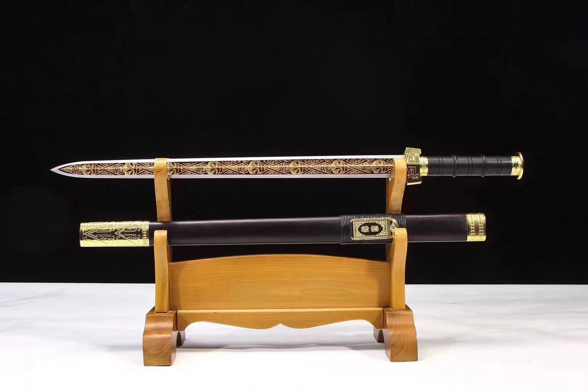 Qin sword High Carbon Steel etch Blade Alloy fittings chinese sword