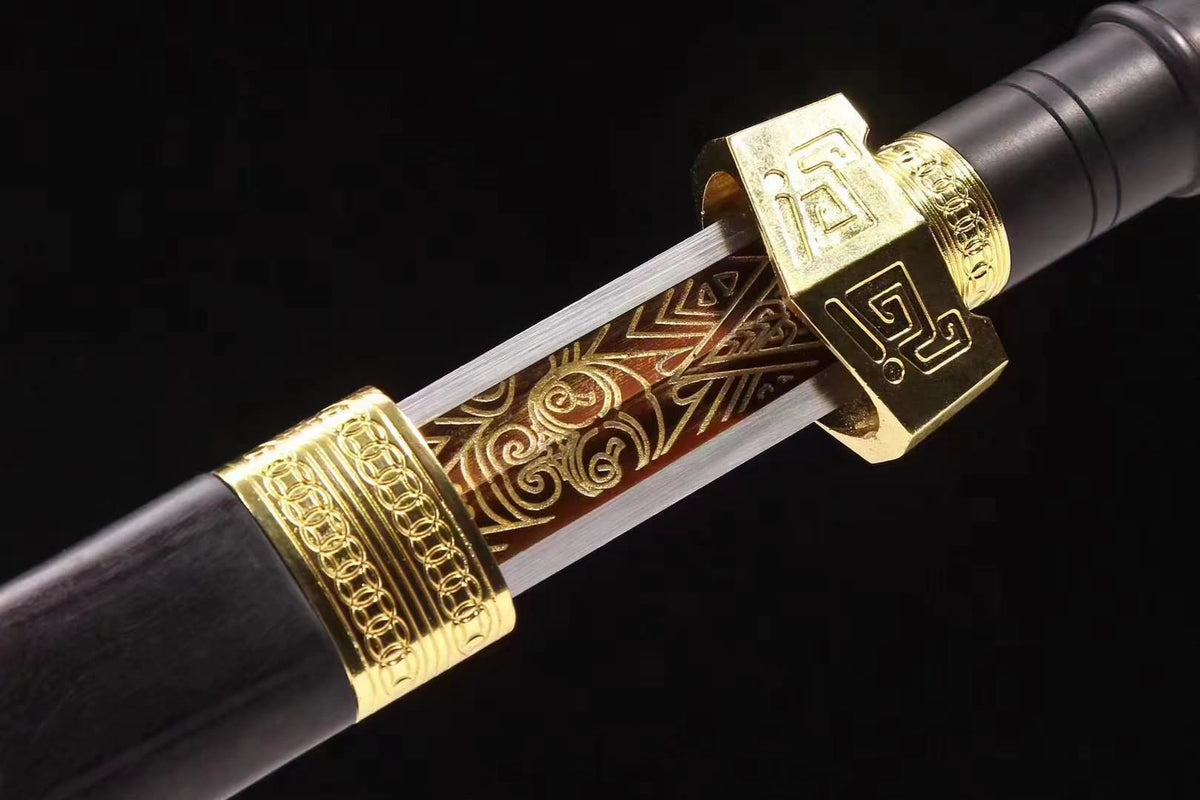 Qin sword High Carbon Steel etch Blade Alloy fittings chinese sword