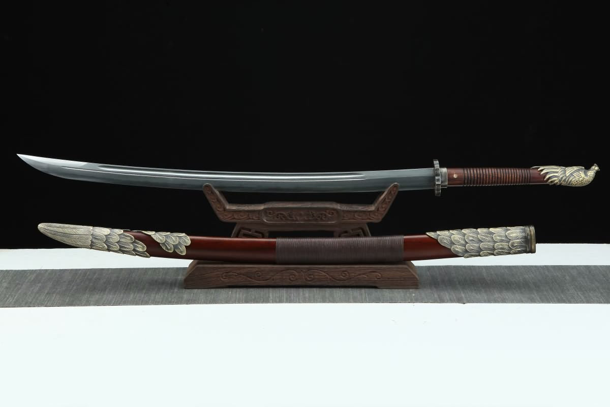 Fengyu dao Sword Real(Forged Damascus Blades,Brass Fittings) Full Tang,Chinese Sword