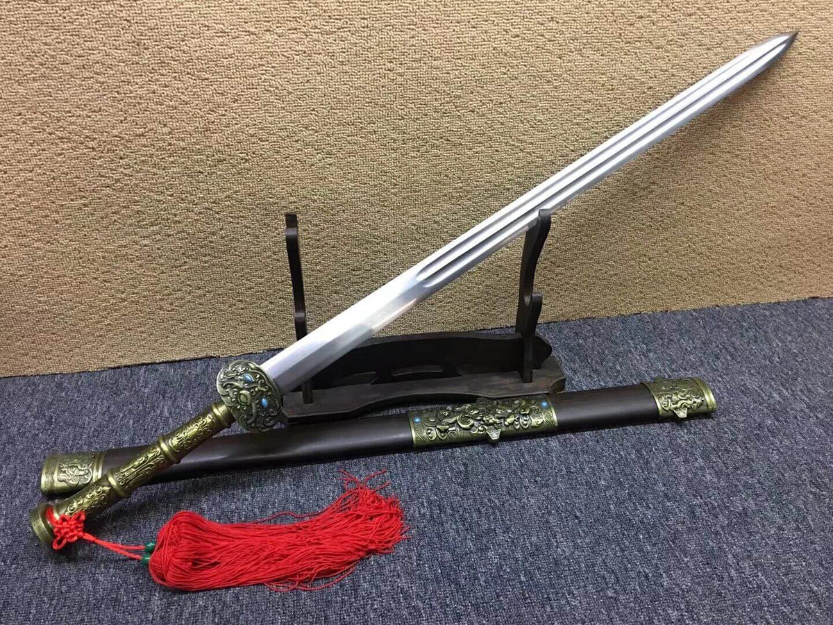 Fengyun sword,Damascus steel blade,Rosewood scabbard,Alloy fitting - Chinese sword shop