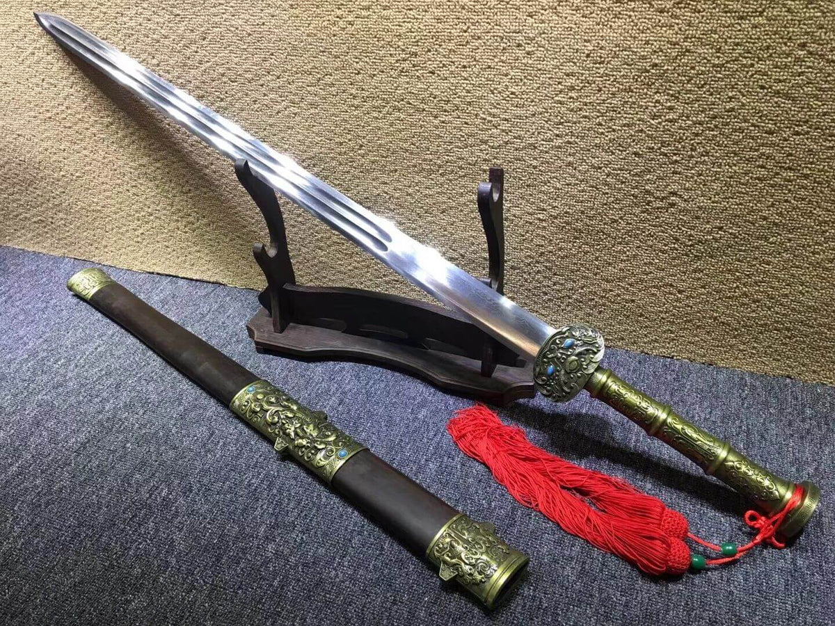 Fengyun sword,Damascus steel blade,Rosewood scabbard,Alloy fitting - Chinese sword shop