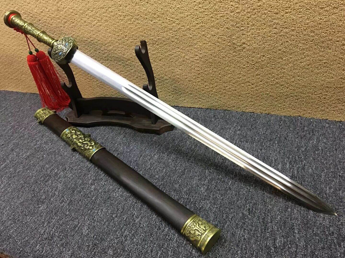 Fengyun sword,Damascus steel blade,Rosewood scabbard,Alloy fitting - Chinese sword shop