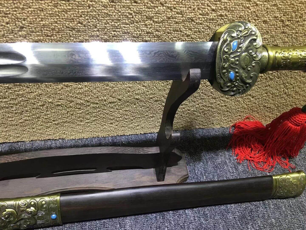 Fengyun sword,Damascus steel blade,Rosewood scabbard,Alloy fitting - Chinese sword shop