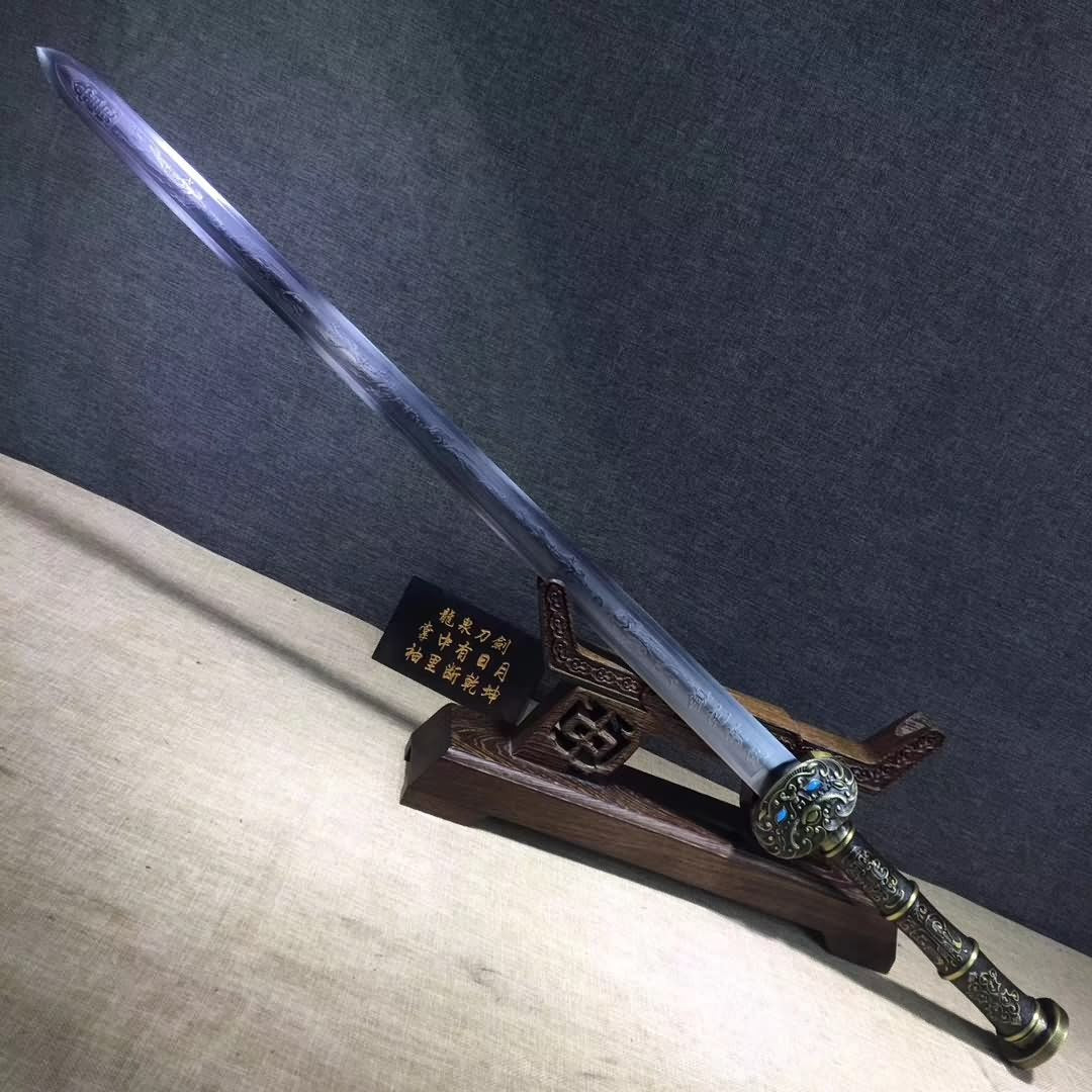 Fengyun sword,Medium carbon steel etch blade,Black wood,Alloy - Chinese sword shop