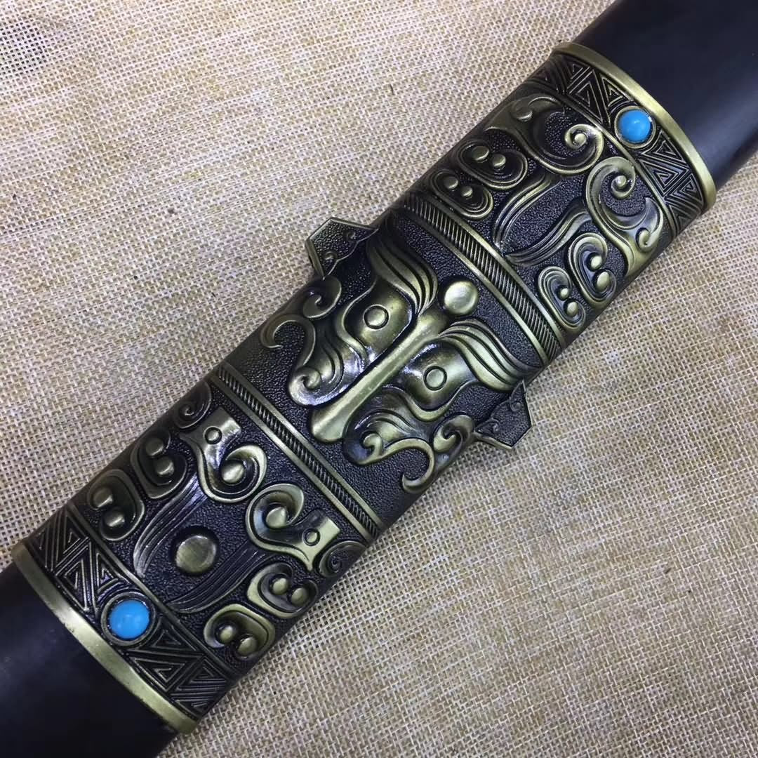 Fengyun sword,Medium carbon steel etch blade,Black wood,Alloy - Chinese sword shop