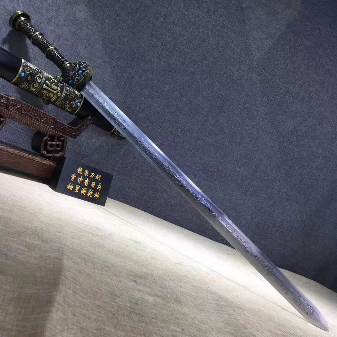 Fengyun sword,Medium carbon steel etch blade,Black wood,Alloy - Chinese sword shop