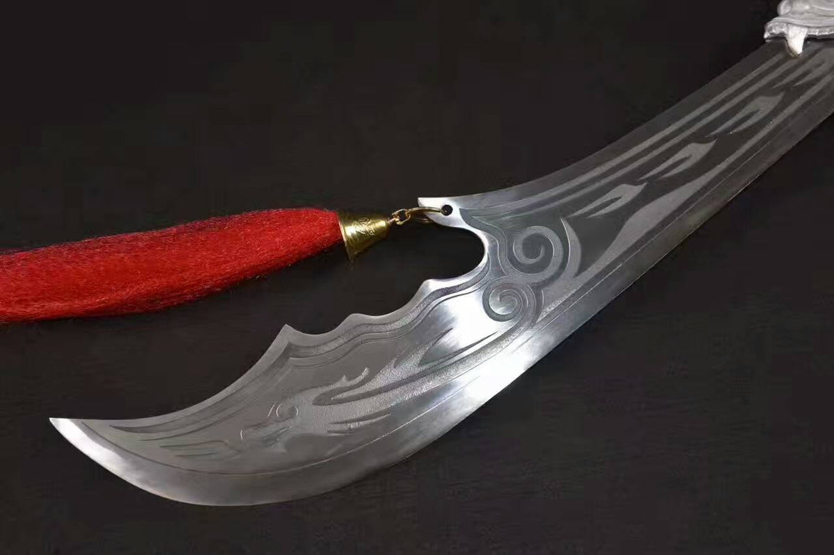 Guan dao,Kuantao,High manganese steel blade,Two black rod,Alloy fittings - Chinese sword shop