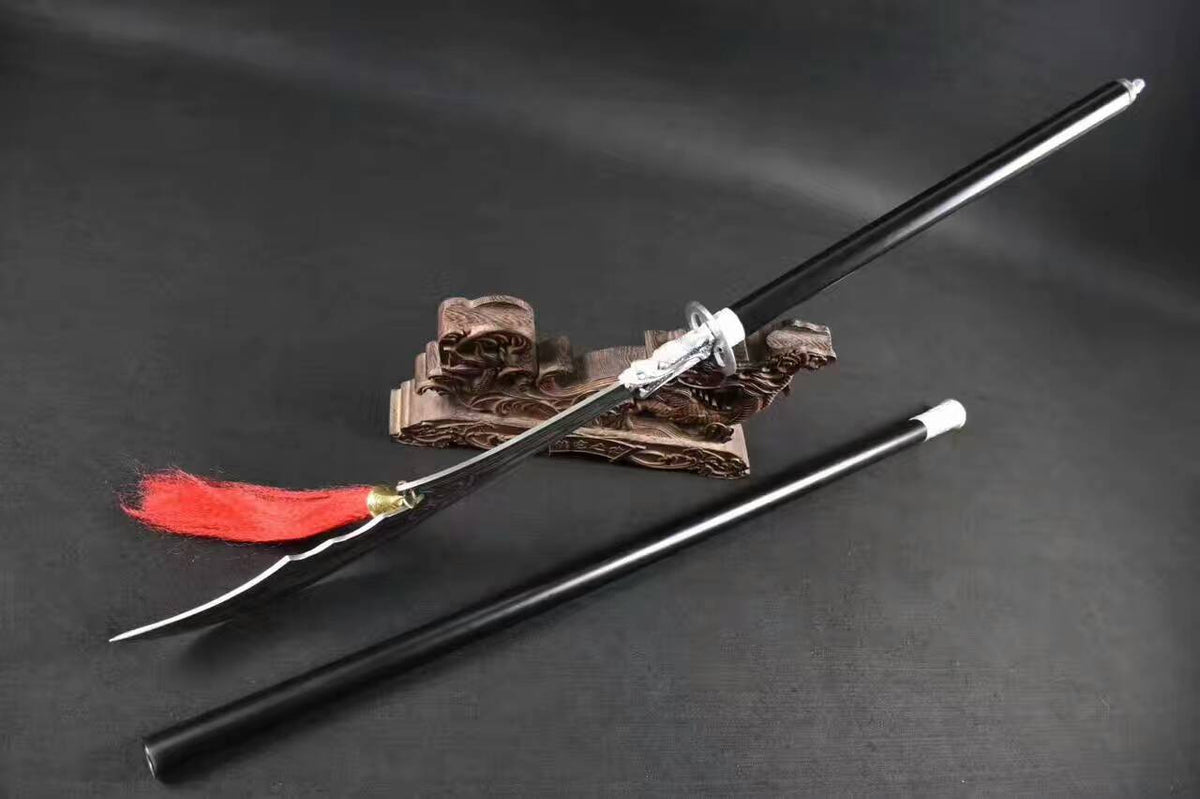 Guan dao,Kuantao,High manganese steel blade,Two black rod,Alloy fittings - Chinese sword shop