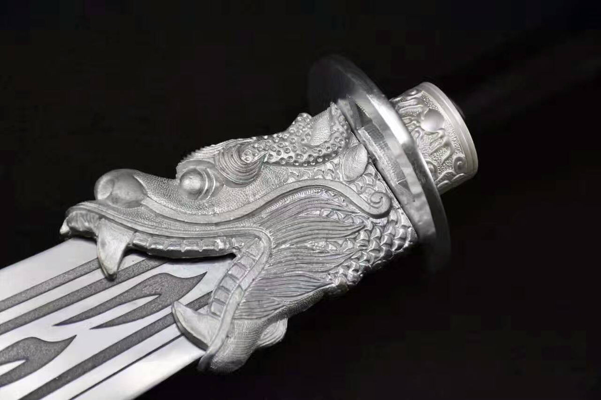 Guan dao,Kuantao,High manganese steel blade,Two black rod,Alloy fittings - Chinese sword shop