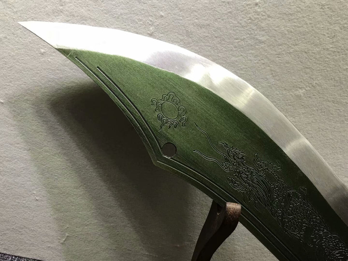 GuanDao,High carbon steel blade,Leather scabbard,Length 53" - Chinese sword shop