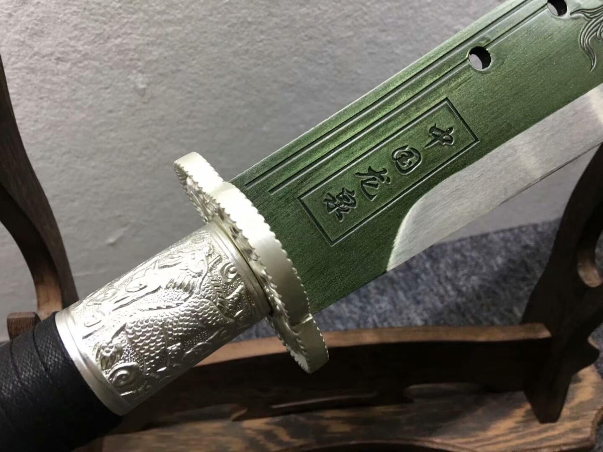 GuanDao,High carbon steel blade,Leather scabbard,Length 53" - Chinese sword shop