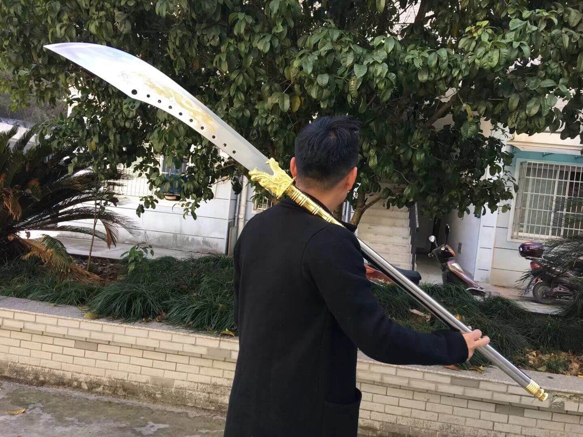 Kwan Dao,High carbon steel blade,Leather scabbard - Chinese sword shop