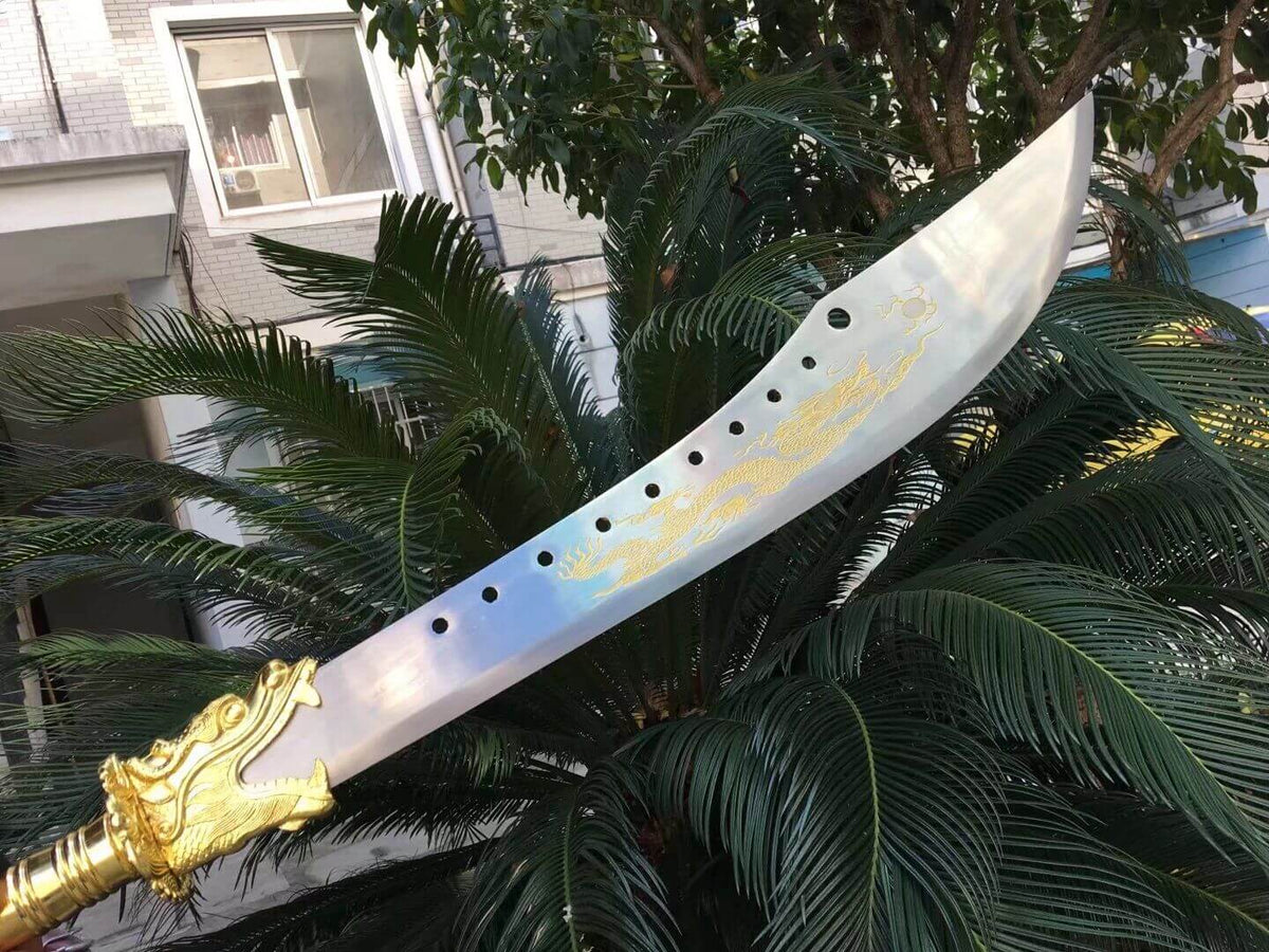 Kwan Dao,High carbon steel blade,Leather scabbard - Chinese sword shop