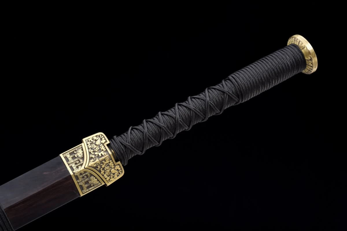 Han jian Swords(Handmade Damascus Steel Blade,Brass Fittings) Weapon,Full Tang,Chinese Sword
