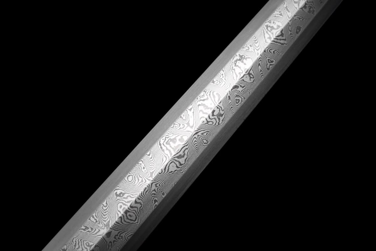 Han jian Swords(Handmade Damascus Steel Blade,Brass Fittings) Weapon,Full Tang,Chinese Sword