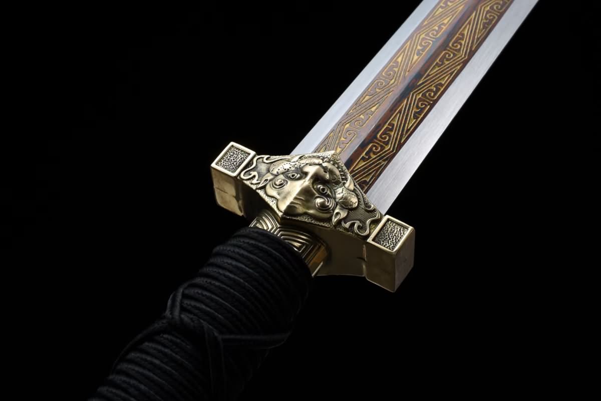 Dragon Han jian Sword(Forged Damascus balde,Brass Fittings) Real Swords,Chinese Sword…
