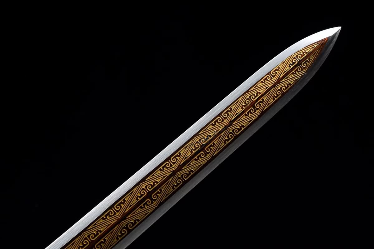 Dragon Han jian Sword,Forged Damascus balde,Brass Fittings - Chinese Sword store