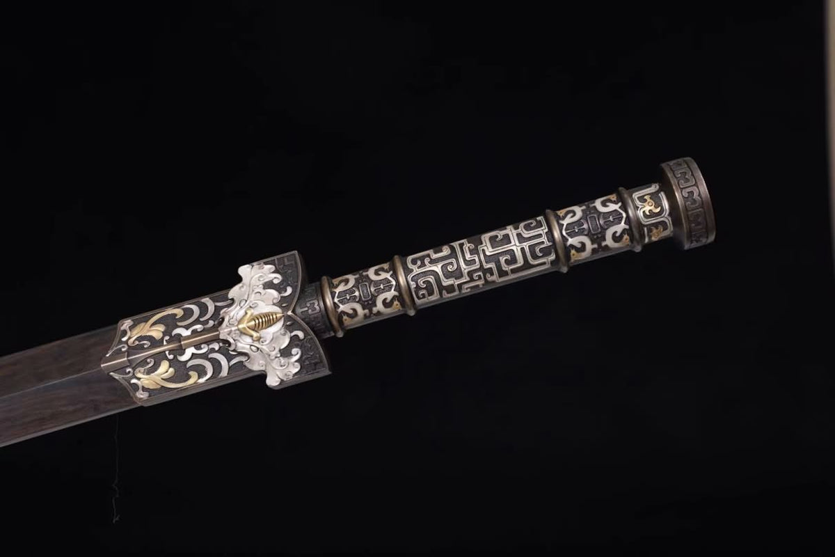Hanwu Sword,Forged Damascus Steel Blades,Ebony Scabbard,Brass Fittings,LOONGSWORD