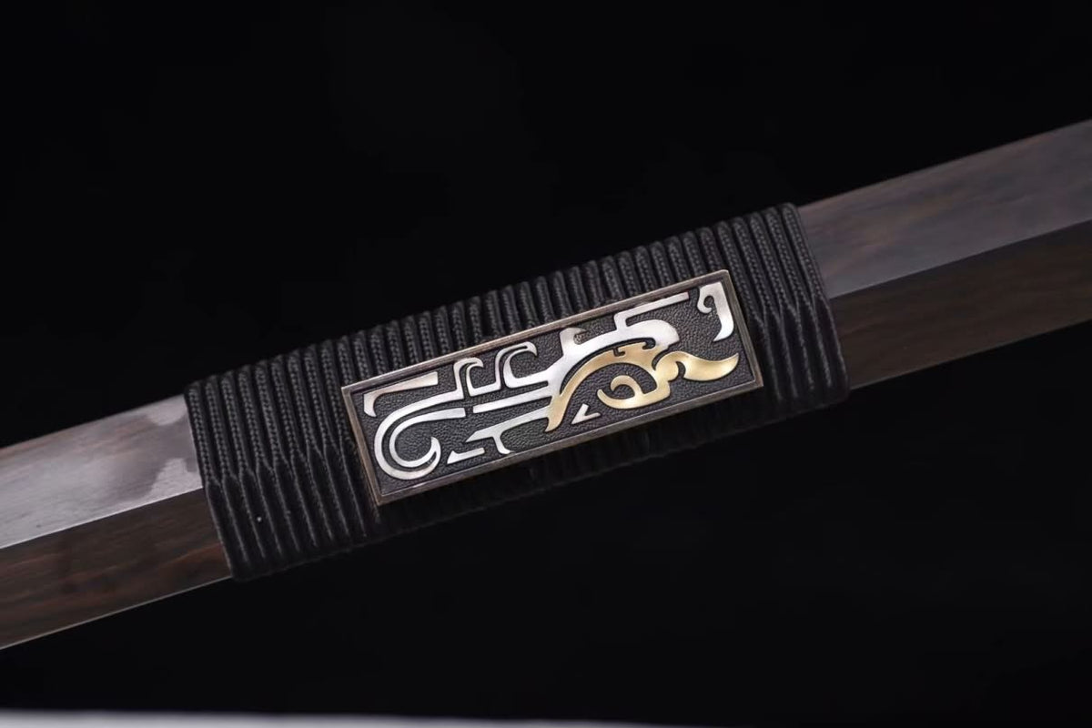 Hanwu Sword,Forged Damascus Steel Blades,Ebony Scabbard,Brass Fittings,LOONGSWORD