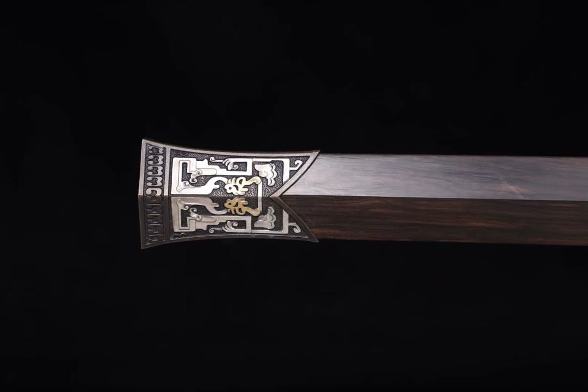 Hanwu Sword,Forged Damascus Steel Blades,Ebony Scabbard,Brass Fittings,LOONGSWORD