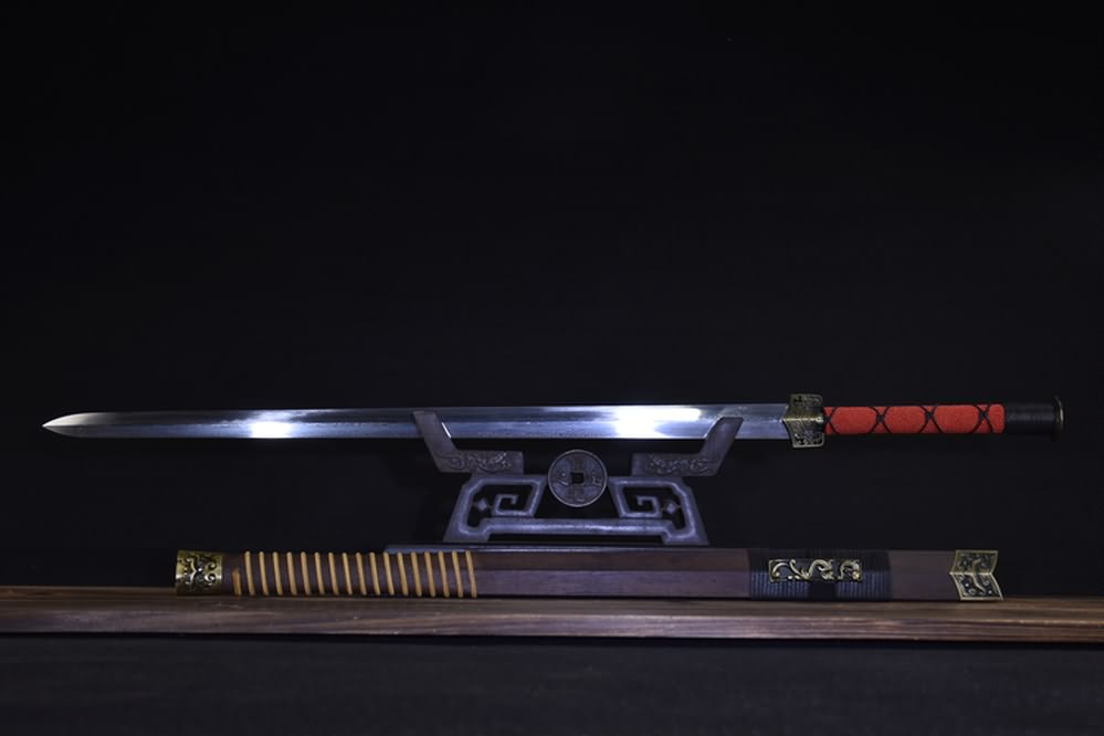 Sword Art Online,Han jian,Handmade Damascus Steel Blades,Rosewood Scabbard,Alloy Fittings