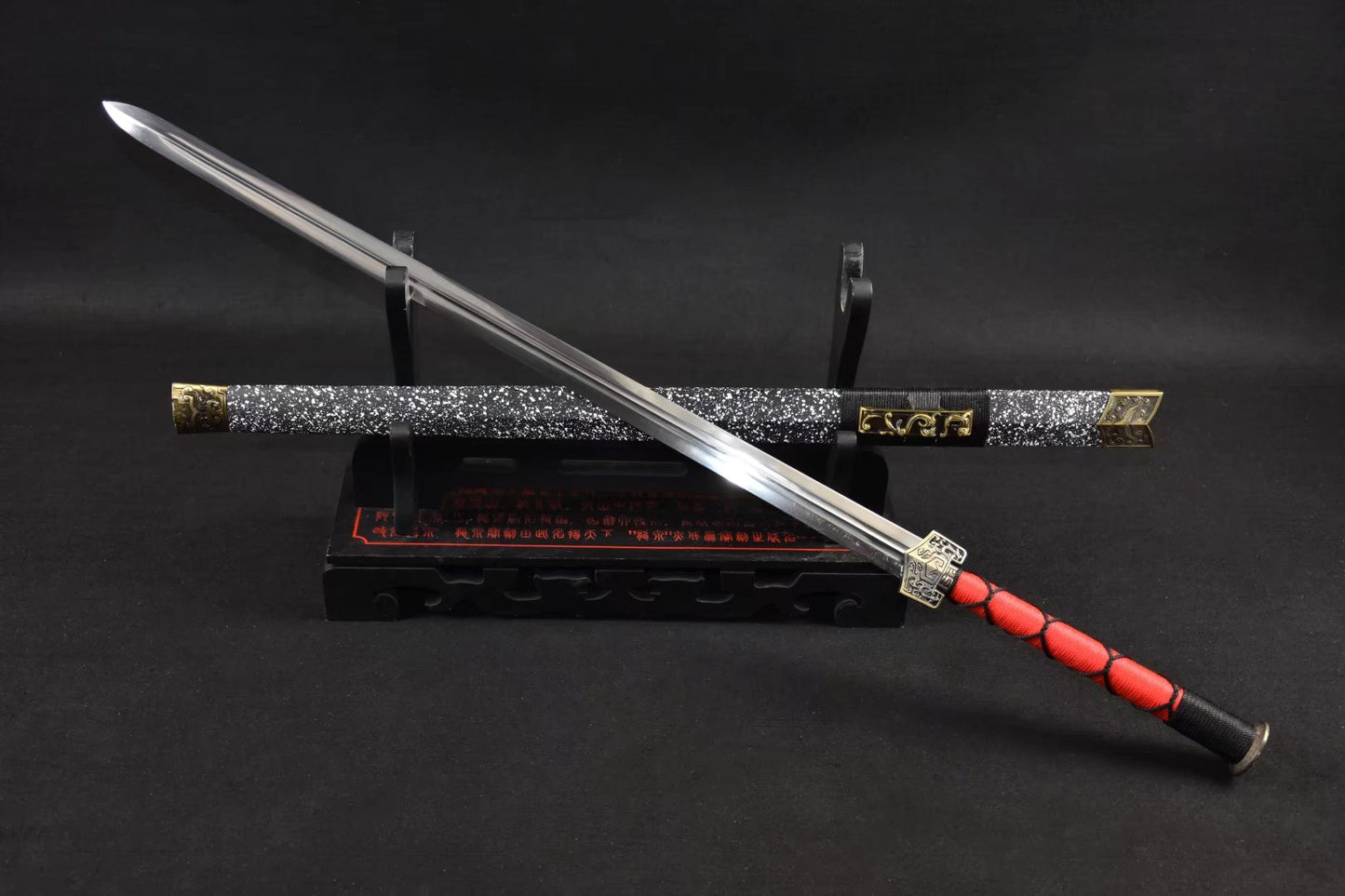 Han jian,Medium carbon steel,Snowflake scabbard,Alloy fitted,Length 42 inch - Chinese sword shop