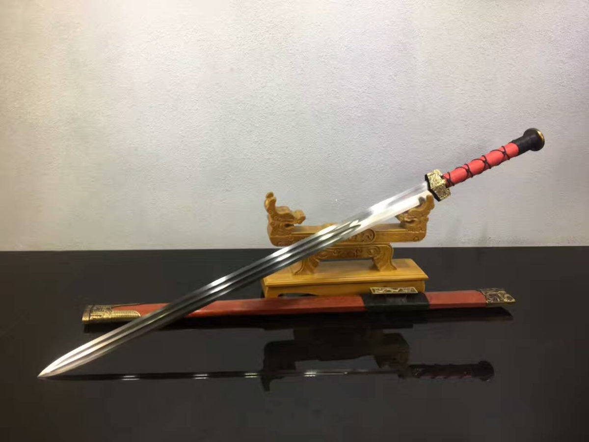 Chinese sword,Han jian(Folding steel blade,Redwood scabbard,Alloy fitted)Length 41" - Chinese sword shop