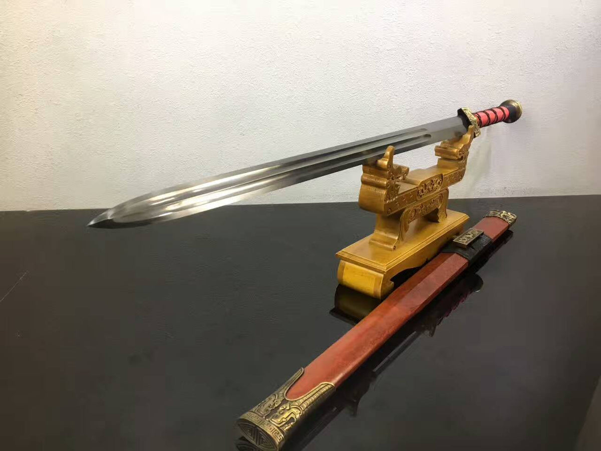 Chinese sword,Han jian(Folding steel blade,Redwood scabbard,Alloy fitted)Length 41" - Chinese sword shop