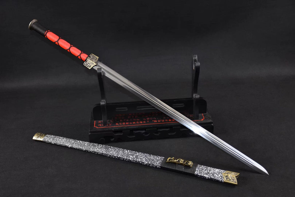 Han jian,Medium carbon steel,Snowflake scabbard,Alloy fitted,Length 42 inch - Chinese sword shop