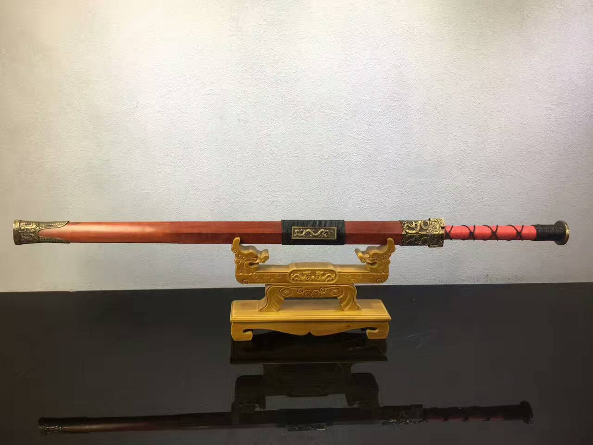 Chinese sword,Han jian(Folding steel blade,Redwood scabbard,Alloy fitted)Length 41" - Chinese sword shop