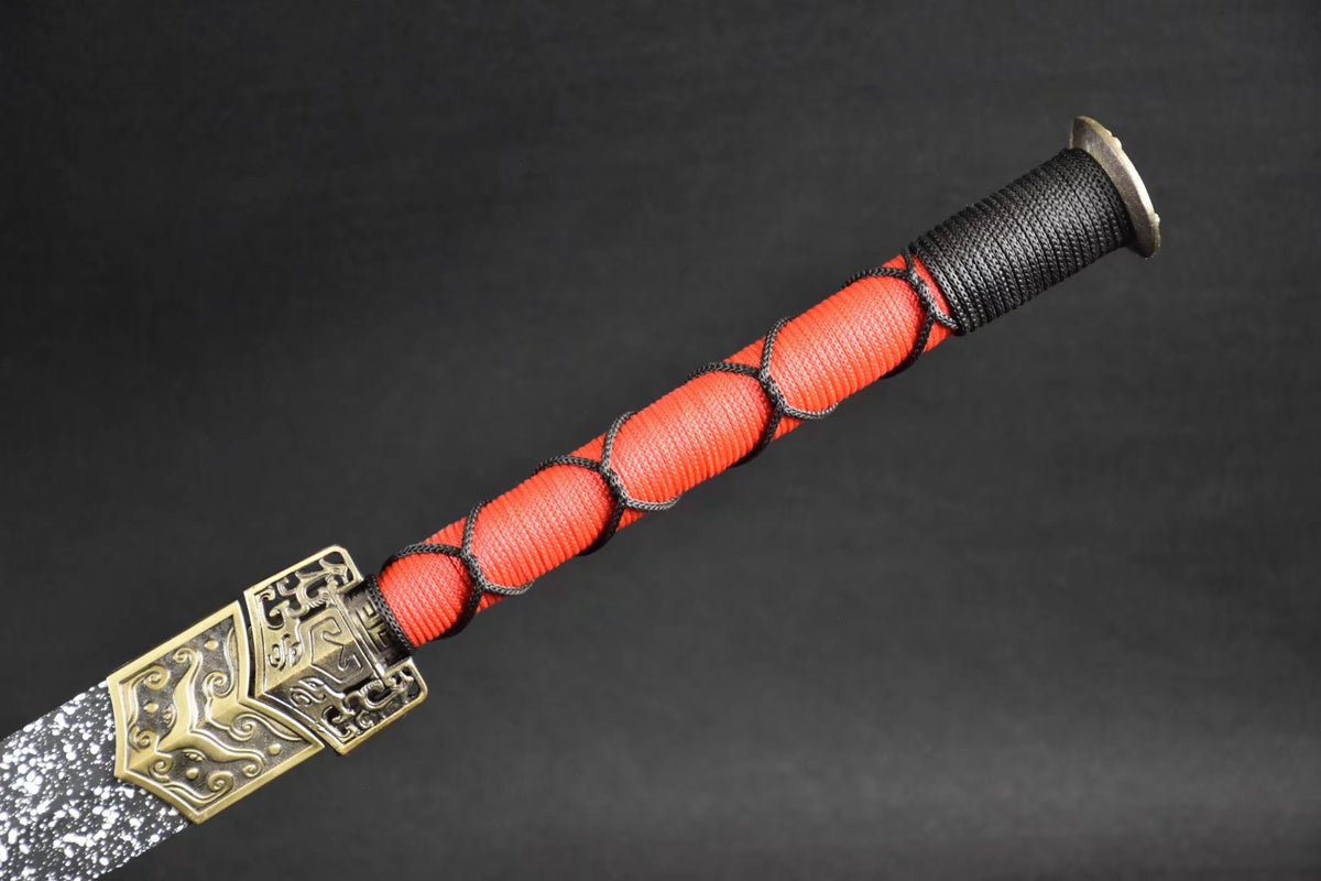 Han jian,Medium carbon steel,Snowflake scabbard,Alloy fitted,Length 42 inch - Chinese sword shop