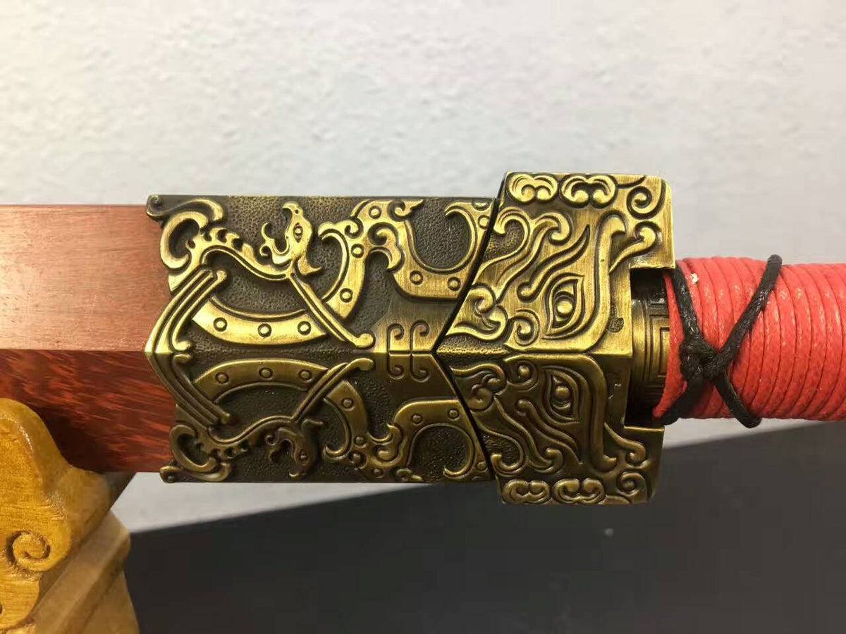 Chinese sword,Han jian(Folding steel blade,Redwood scabbard,Alloy fitted)Length 41" - Chinese sword shop
