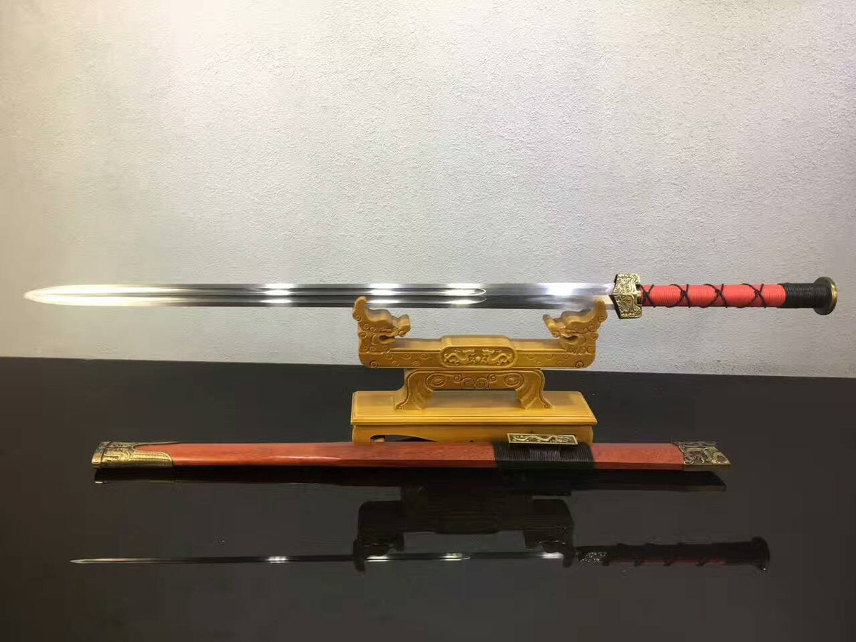 Chinese sword,Han jian(Folding steel blade,Redwood scabbard,Alloy fitted)Length 41" - Chinese sword shop