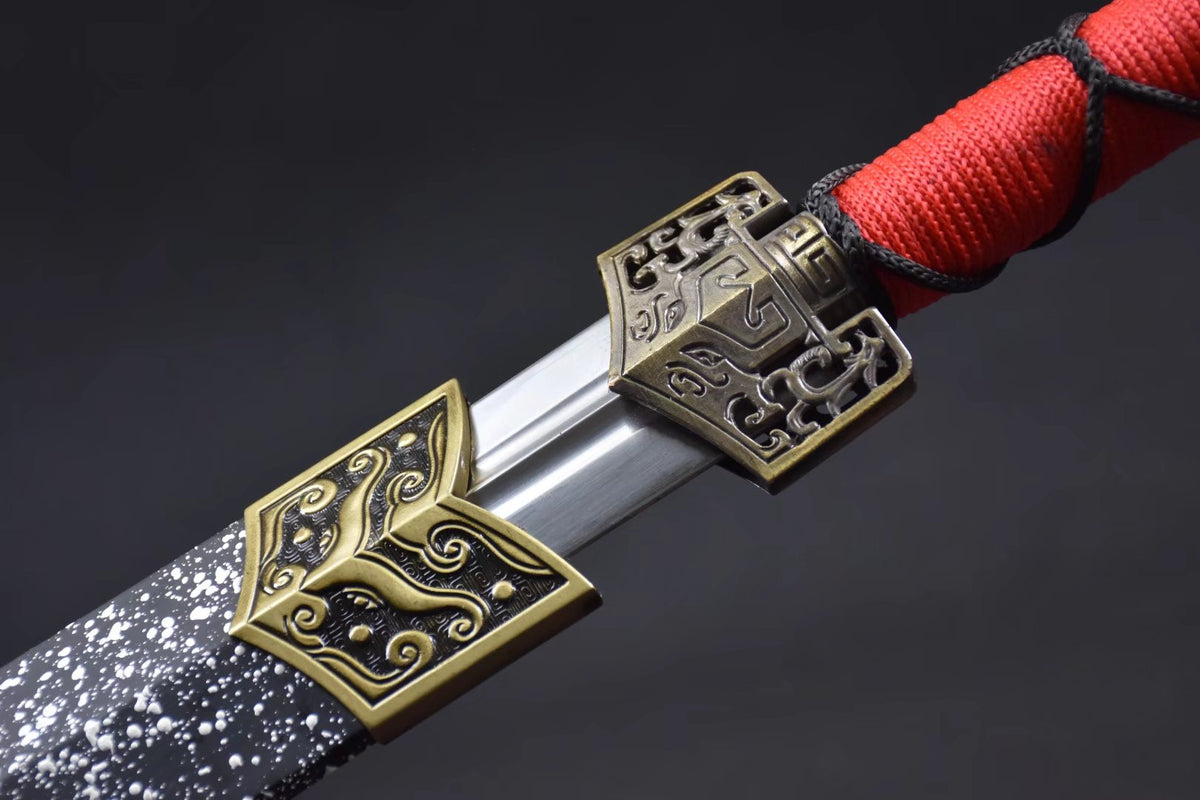 Han jian,Medium carbon steel,Snowflake scabbard,Alloy fitted,Length 42 inch - Chinese sword shop