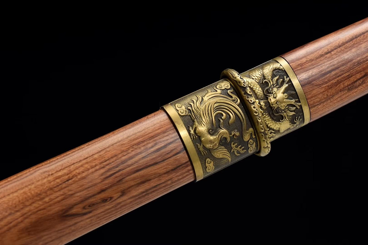 Han jia,Handmade art(Damascus steel blade,Brass fittings)Full tang,Chinese sword - Chinese sword shop