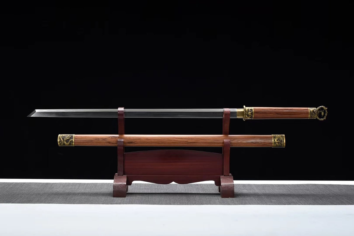 Han jia,Handmade art(Damascus steel blade,Brass fittings)Full tang,Chinese sword - Chinese sword shop