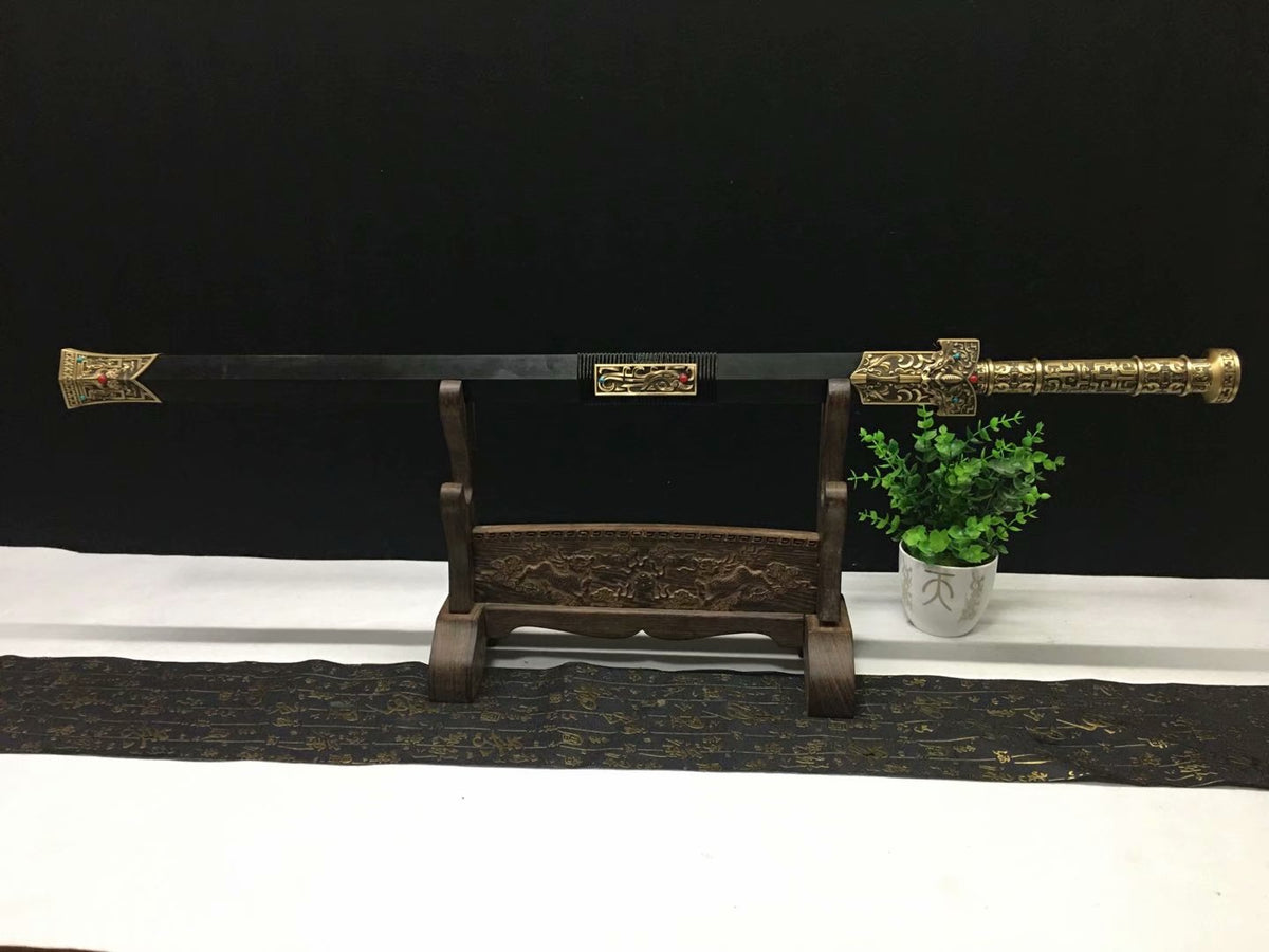 Han jian sword,Damascus steel blade,Brass fittings - Chinese sword shop