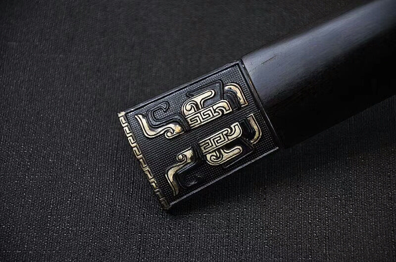 Big Dipper han jian,Damascus steel bade,Black scabbard,Brass fittings - Chinese sword shop