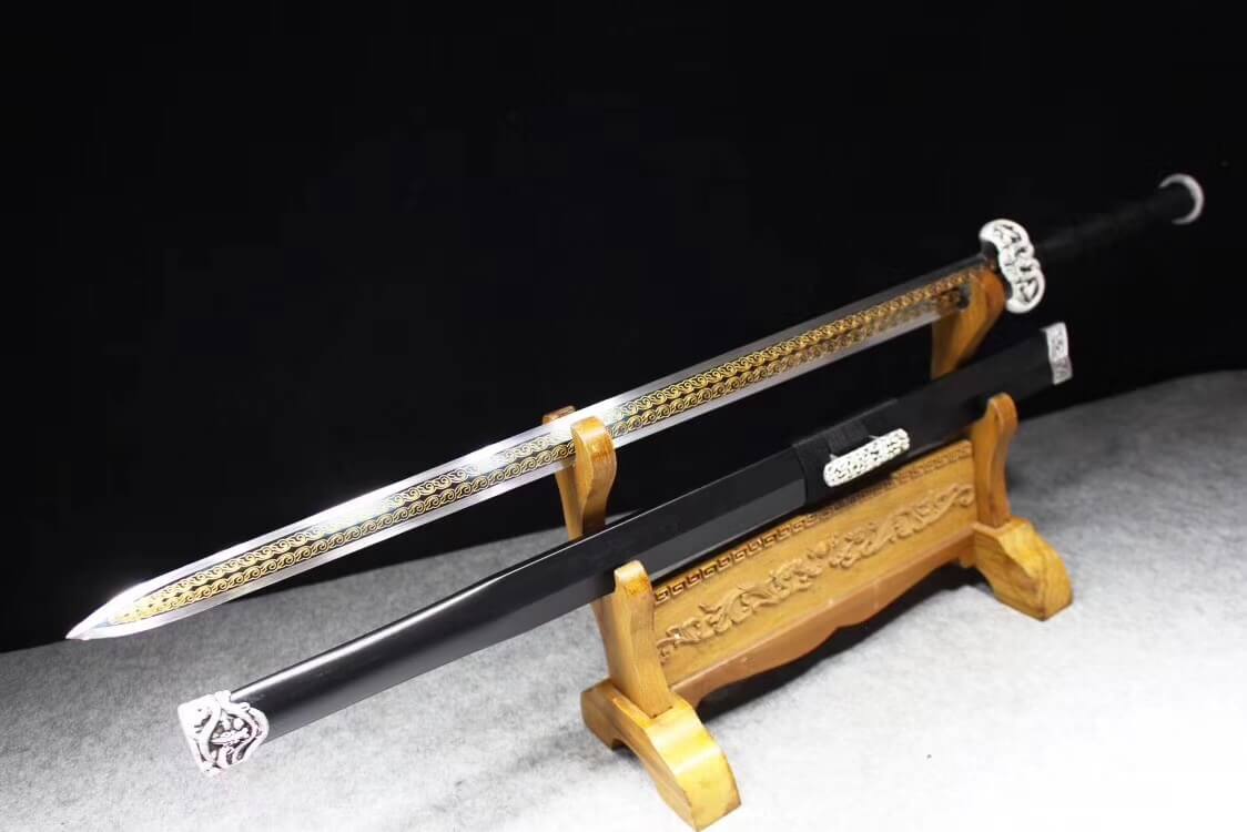 Han sword,Hand Forged,High carbon steel blade,Black wood,Alloy - Chinese sword shop