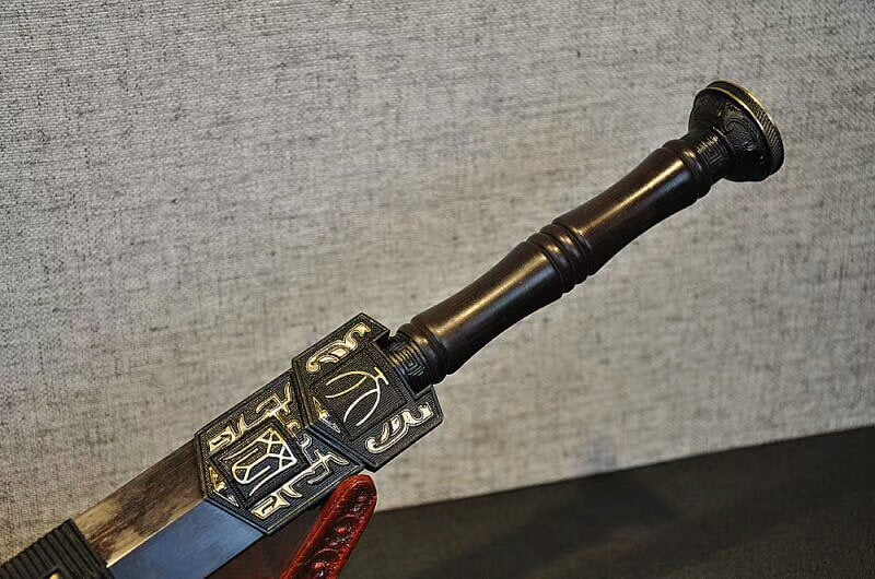 Big Dipper han jian,Damascus steel bade,Black scabbard,Brass fittings - Chinese sword shop