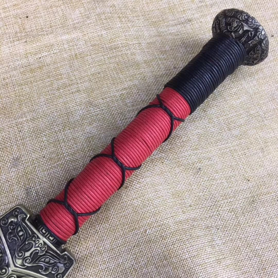 Han jian,High carbon steel etch blade,Solid wood scabbard,Alloy - Chinese sword shop