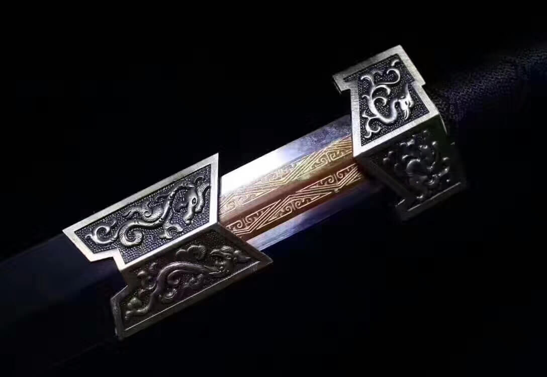 Han sword(High carbon steel blade,Black scabbard,Alloy fitteds)Length 40" - Chinese sword shop