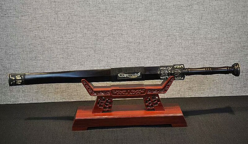 Big Dipper han jian,Damascus steel bade,Black scabbard,Brass fittings - Chinese sword shop