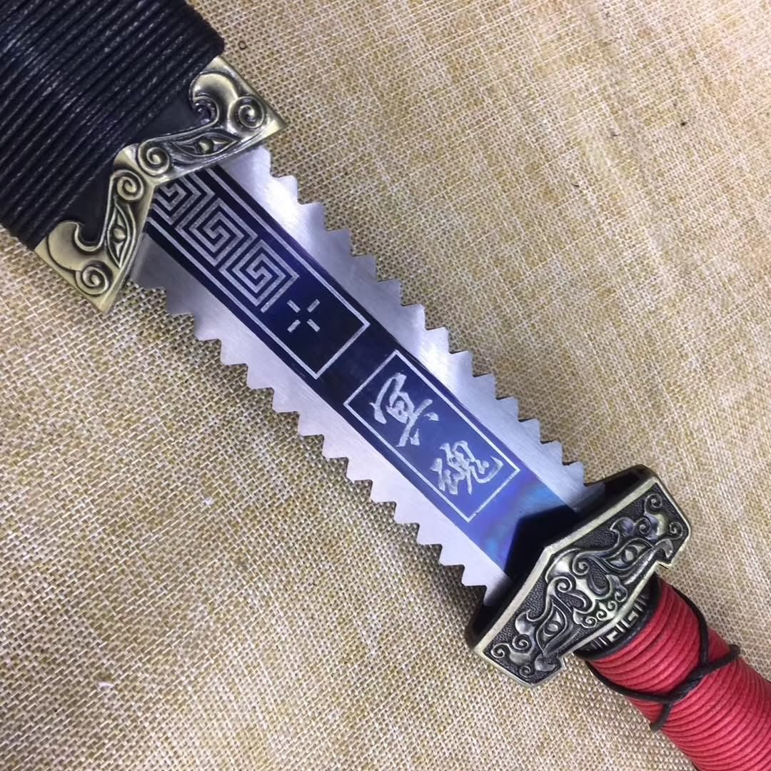 Han jian,High carbon steel etch blade,Solid wood scabbard,Alloy - Chinese sword shop